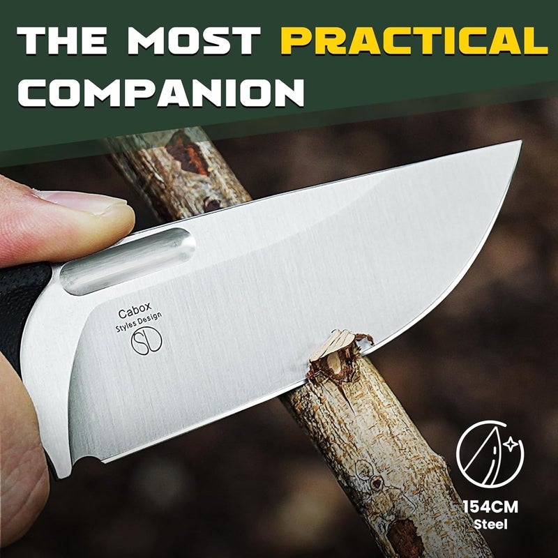 KIZER سكين كابوكس ثابتة الشفرة 3.36" فولاذ 154CM سكين صيد مقبض G10 مع غلاف للبقاء والتخييم 1048C1 - Image 2